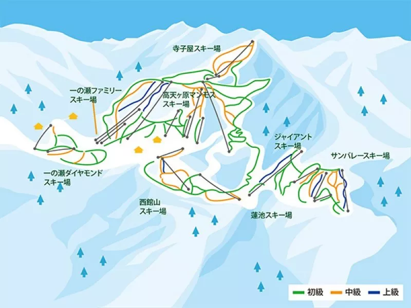 志賀高原スキー場（中央部エリア） マップ