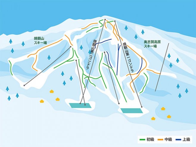 志賀高原スキー場(焼額山エリア) ゲレンデ地図