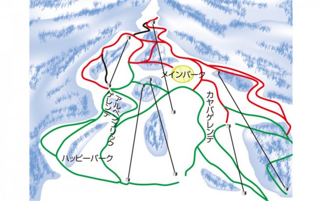 妙高池の平温泉スキー場 ゲレンデ地図