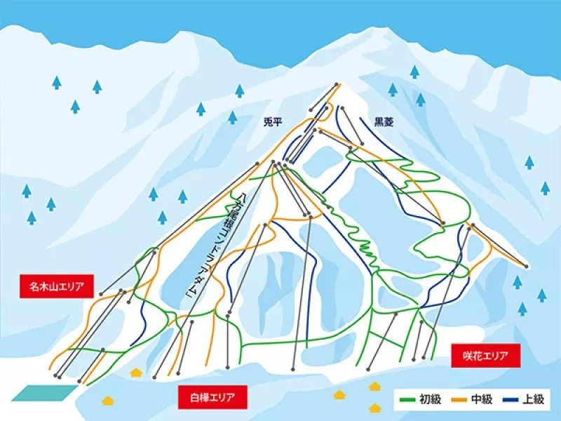 白馬八方尾根スキー場 マップ
