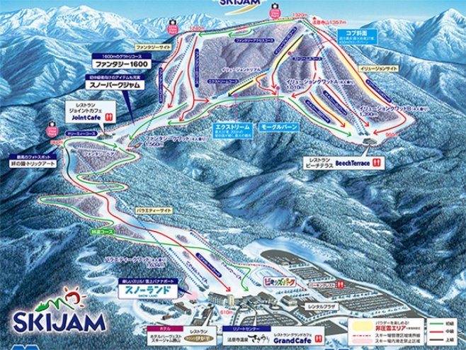 スキージャム勝山 ゲレンデ地図