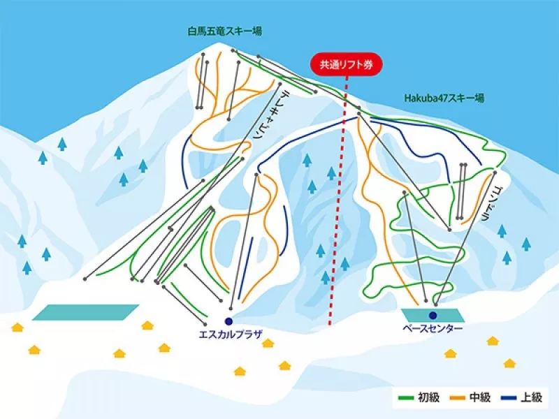 エイブル白馬五竜・Hakuba47スキー場 マップ