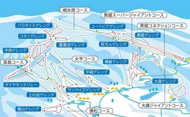 蔵王温泉スキー場 ゲレンデ地図