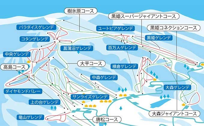 蔵王温泉スキー場 マップ