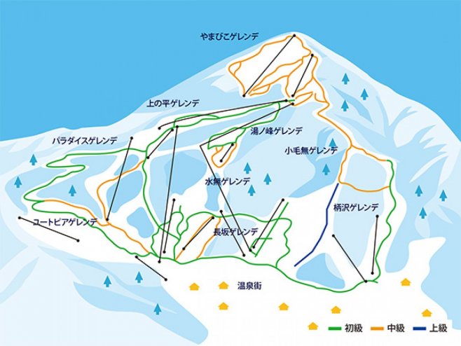 野沢温泉スキー場 ゲレンデ地図