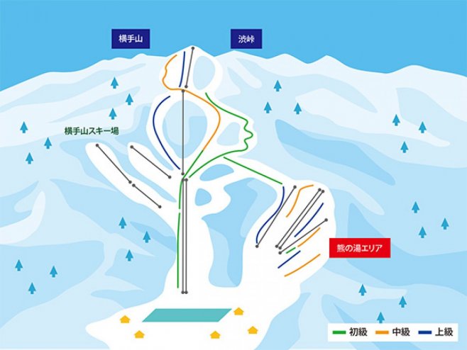 志賀高原スキー場(横手山・渋峠エリア) ゲレンデ地図