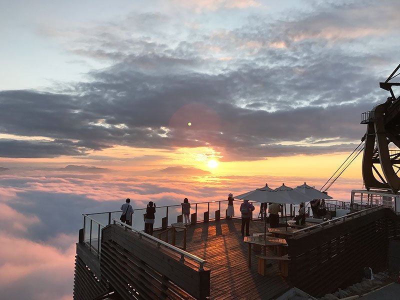 竜王スキーパーク夕日の雲海