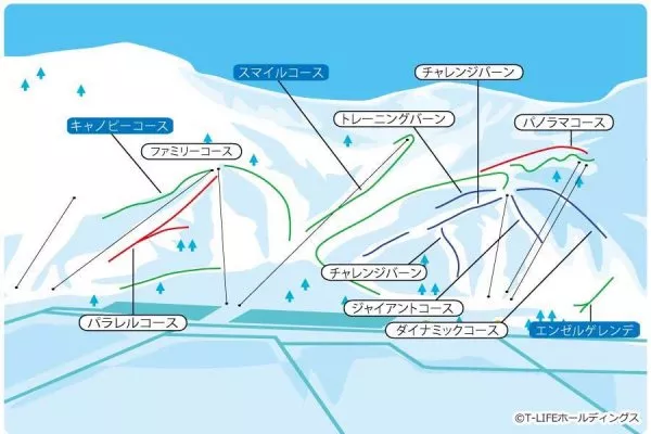 湯沢中里スキー場 JR日帰りプランページ用鳥観図