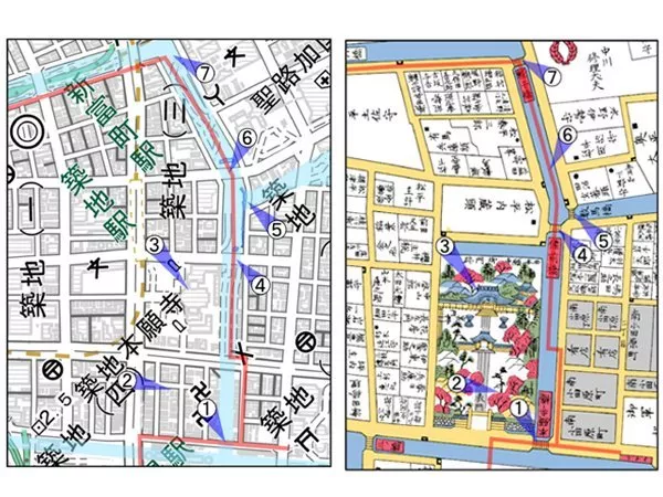 古地図で街歩き水路跡2 配布資料イメージ