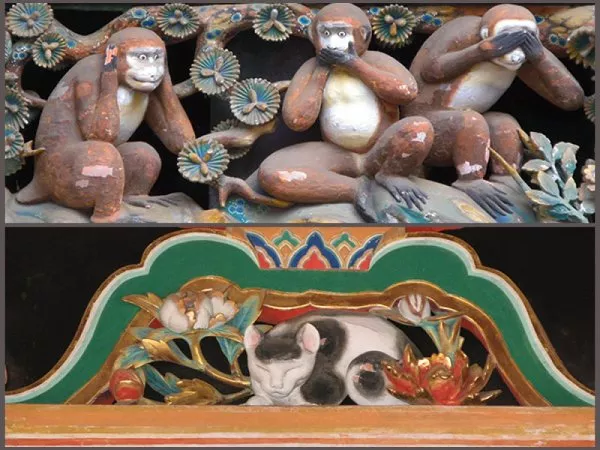 日光東照宮 三猿と眠い猫